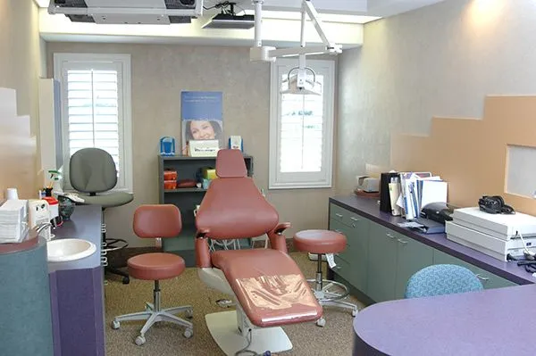 Bright, state-of-the-art dental hygiene and cleaning room for children
