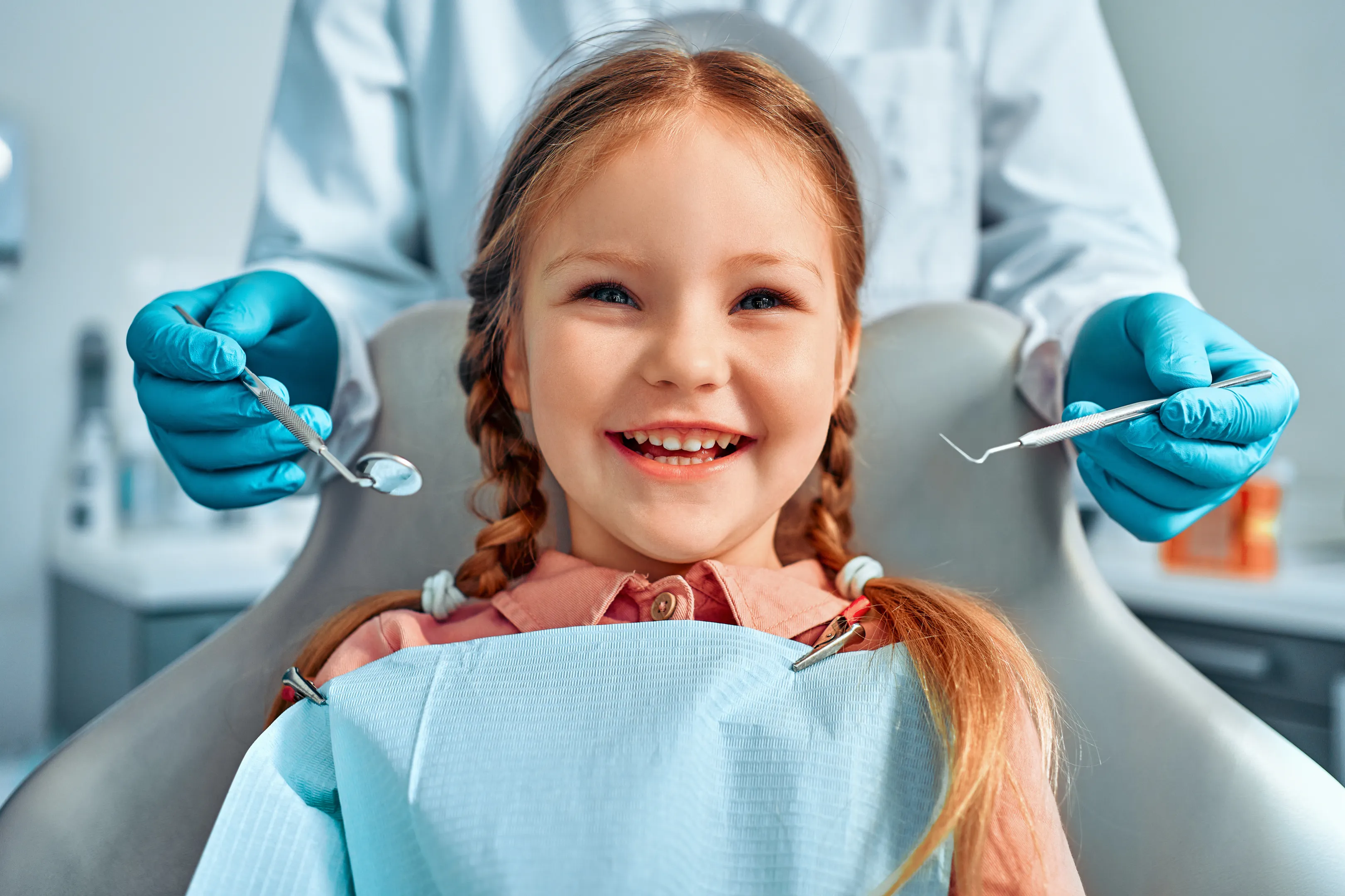 Happy child smiling after premium pediatric dental visit
